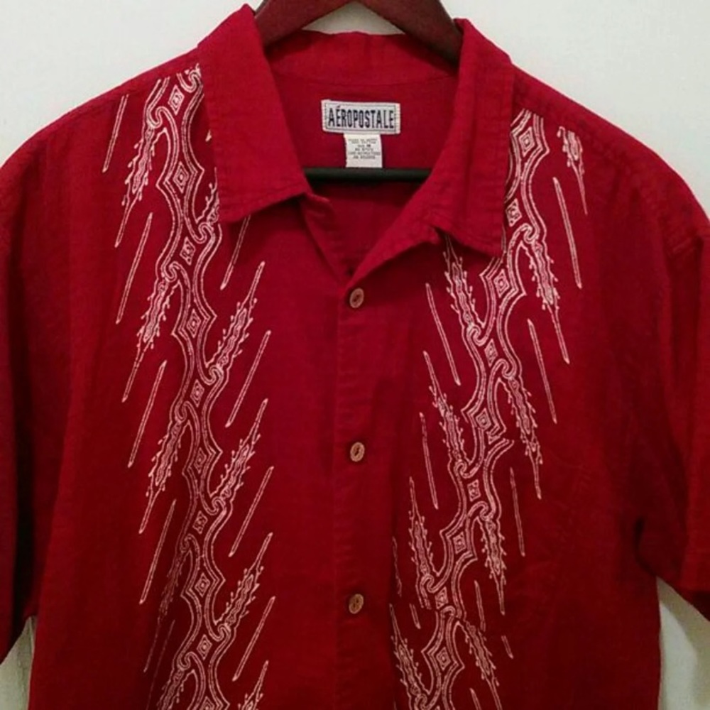 Red Modern Habanera Shirt
